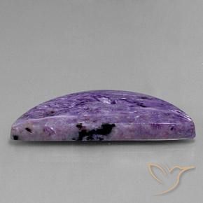 30.15 ct Violet Charoite Stone, Natural Charoite in Half Moon Cabochon Shape for Sale