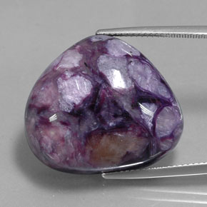 43.55 ct Violet Charoite Gemstone, Charoite Gem in Fancy Cabochon Shape for Sale.
