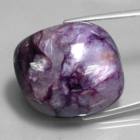 73.87 ct Violet Charoite Gemstone, Charoite Gem in Fancy Cabochon Shape for Sale.