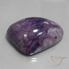 91.73 ct Violet Charoite Stone, Natural Charoite in Fancy Cabochon Shape for Sale
