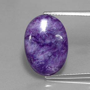 7.41 ct Violet Charoite Gemstone, Charoite Gem in Oval Cabochon Shape for Sale.