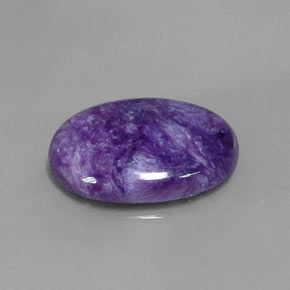 7.41 ct Violet Charoite Stone, Natural Charoite in Oval Cabochon Shape for Sale