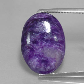8.41 ct Violet Charoite Gemstone, Charoite Gem in Oval Cabochon Shape for Sale.