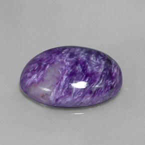 8.41 ct Violet Charoite Stone, Natural Charoite in Oval Cabochon Shape for Sale