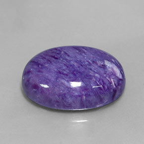 11.11 ct Violet Charoite Stone, Natural Charoite in Oval Cabochon Shape for Sale