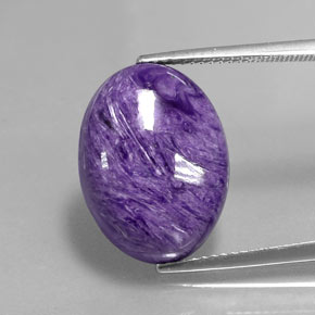 11.80 ct Violet Charoite Gemstone, Charoite Gem in Oval Cabochon Shape for Sale.