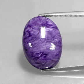 12.05 ct Violet Charoite Gemstone, Charoite Gem in Oval Cabochon Shape for Sale.