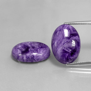 18.26 ct Violet Charoite Gemstone, Charoite Gem in Oval Cabochon Shape for Sale.
