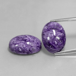 22.75 ct Violet Charoite Gemstone, Charoite Gem in Oval Cabochon Shape for Sale.