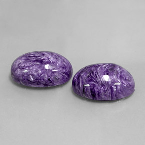 22.75 ct Violet Charoite Stone, Natural Charoite in Oval Cabochon Shape for Sale