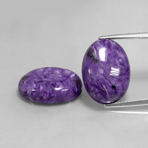 20.53 ct Violet Charoite Gemstone, Charoite Gem in Oval Cabochon Shape for Sale.