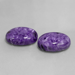 20.53 ct Violet Charoite Stone, Natural Charoite in Oval Cabochon Shape for Sale