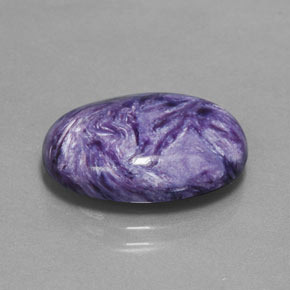 9.32 ct Violet Charoite Stone, Natural Charoite in Oval Cabochon Shape for Sale