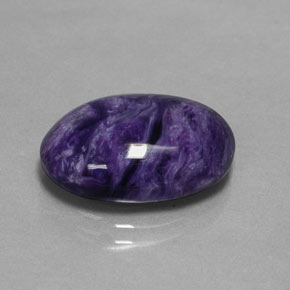 9.57 ct Violet Charoite Stone, Natural Charoite in Oval Cabochon Shape for Sale