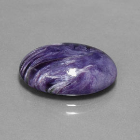 9.17 ct Violet Charoite Stone, Natural Charoite in Oval Cabochon Shape for Sale