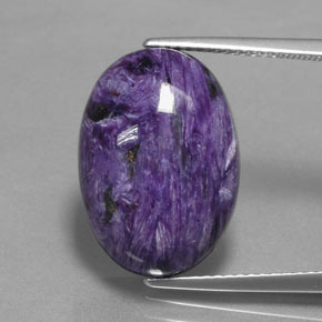11.27 ct Violet Charoite Gemstone, Charoite Gem in Oval Cabochon Shape for Sale.