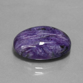 11.27 ct Violet Charoite Stone, Natural Charoite in Oval Cabochon Shape for Sale
