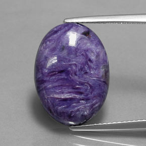 9.62 ct Violet Charoite Gemstone, Charoite Gem in Oval Cabochon Shape for Sale.
