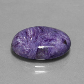 9.62 ct Violet Charoite Stone, Natural Charoite in Oval Cabochon Shape for Sale