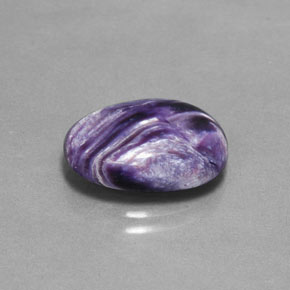 5.22 ct Violet Charoite Stone, Natural Charoite in Oval Cabochon Shape for Sale