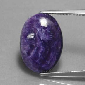 7.75 ct Violet Charoite Gemstone, Charoite Gem in Oval Cabochon Shape for Sale.