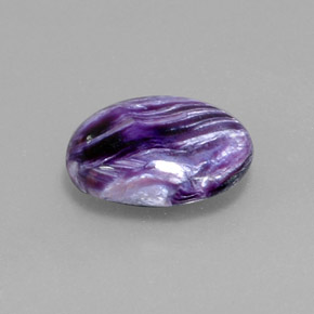 5.22 ct Violet Charoite Stone, Natural Charoite in Oval Cabochon Shape for Sale