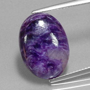 8.41 ct Violet Charoite Gemstone, Charoite Gem in Oval Cabochon Shape for Sale.