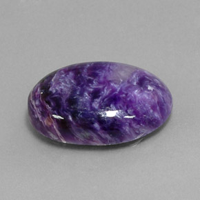 8.41 ct Violet Charoite Stone, Natural Charoite in Oval Cabochon Shape for Sale