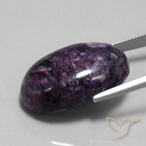 Charoite Gemstone in 27.6 x 18 mm Size for Sale, Charoite Stone in Medium-Dark Violet Color
