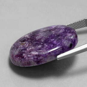 Charoite Gemstone in 28.9 x 23.5 mm Size for Sale, Charoite Stone in Medium-Dark Violet Color