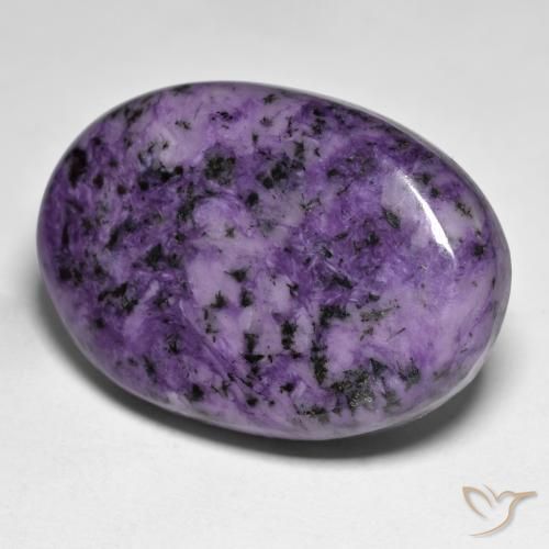 37.63 ct Violet Charoite Stone, Natural Charoite in Oval Cabochon Shape for Sale