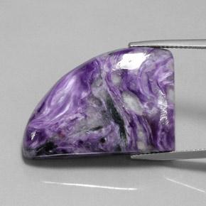Medium Deep Violet Charoite Gem - 38.1ct Cabochon in pinna di squalo (ID: 363146)