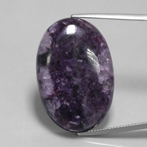 39.55 ct Violet Charoite Gemstone, Charoite Gem in Oval Cabochon Shape for Sale.