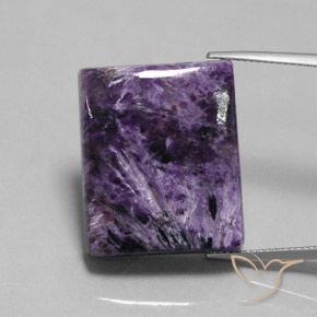 40.1 ct Baguette Charoite, 24.6 x 20.5 mm From Russia, Photo A