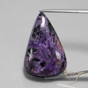 45.05 ct Pear Charoite, 33.7 x 22 mm From Russia, Photo A