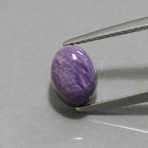 2.00 ct Violet Charoite Gemstone, Charoite Gem in Oval Cabochon Shape for Sale.
