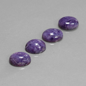 4.16 ct Violet Charoite Gemstone, Charoite Gem in Oval Cabochon Shape for Sale.