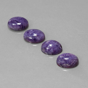 4.16 ct Violet Charoite Stone, Natural Charoite in Oval Cabochon Shape for Sale