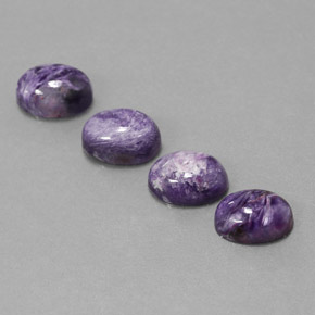 5.18 ct Violet Charoite Stone, Natural Charoite in Oval Cabochon Shape for Sale