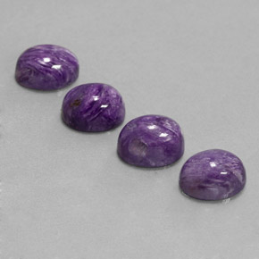 6.39 ct Violet Charoite Gemstone, Charoite Gem in Oval Cabochon Shape for Sale.