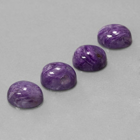 6.39 ct Violet Charoite Stone, Natural Charoite in Oval Cabochon Shape for Sale