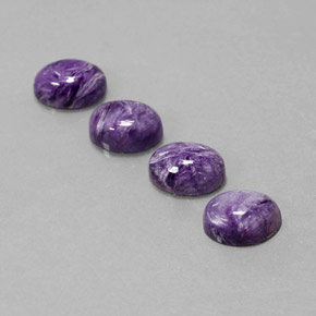 4.50 ct Violet Charoite Stone, Natural Charoite in Oval Cabochon Shape for Sale