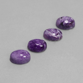 4.07 ct Violet Charoite Gemstone, Charoite Gem in Oval Cabochon Shape for Sale.