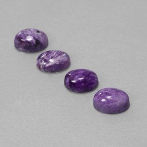4.07 ct Violet Charoite Stone, Natural Charoite in Oval Cabochon Shape for Sale