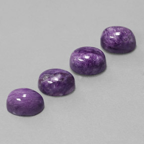 6.80 ct Violet Charoite Stone, Natural Charoite in Oval Cabochon Shape for Sale