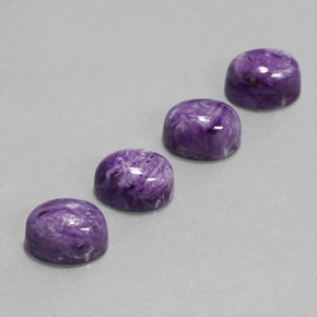 7.23 ct Violet Charoite Gemstone, Charoite Gem in Oval Cabochon Shape for Sale.