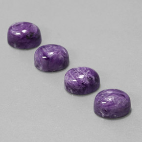 7.23 ct Violet Charoite Stone, Natural Charoite in Oval Cabochon Shape for Sale