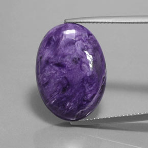 14.42 ct Violet Charoite Gemstone, Charoite Gem in Oval Cabochon Shape for Sale.