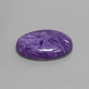 14.42 ct Violet Charoite Stone, Natural Charoite in Oval Cabochon Shape for Sale