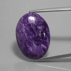 13.10 ct Violet Charoite Gemstone, Charoite Gem in Oval Cabochon Shape for Sale.
